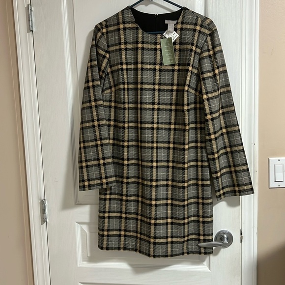 NWT HM cream and black long sleeved shift dress - Picture 1 of 11